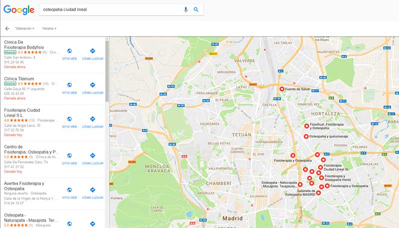 Google Maps empresas
